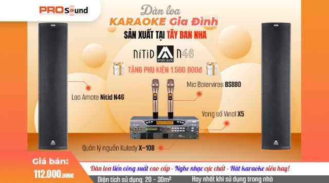 Dàn loa liền công suất cao cấp nhập khẩu từ Tây Ban Nha: Amate Nitid N46 112 TRIỆU ĐỒNG!