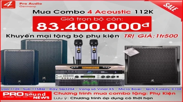Sự Kết Hợp Giữa Dàn Karaoke Gia Đình 4 Acoustic 112K Và Sub 115BQ