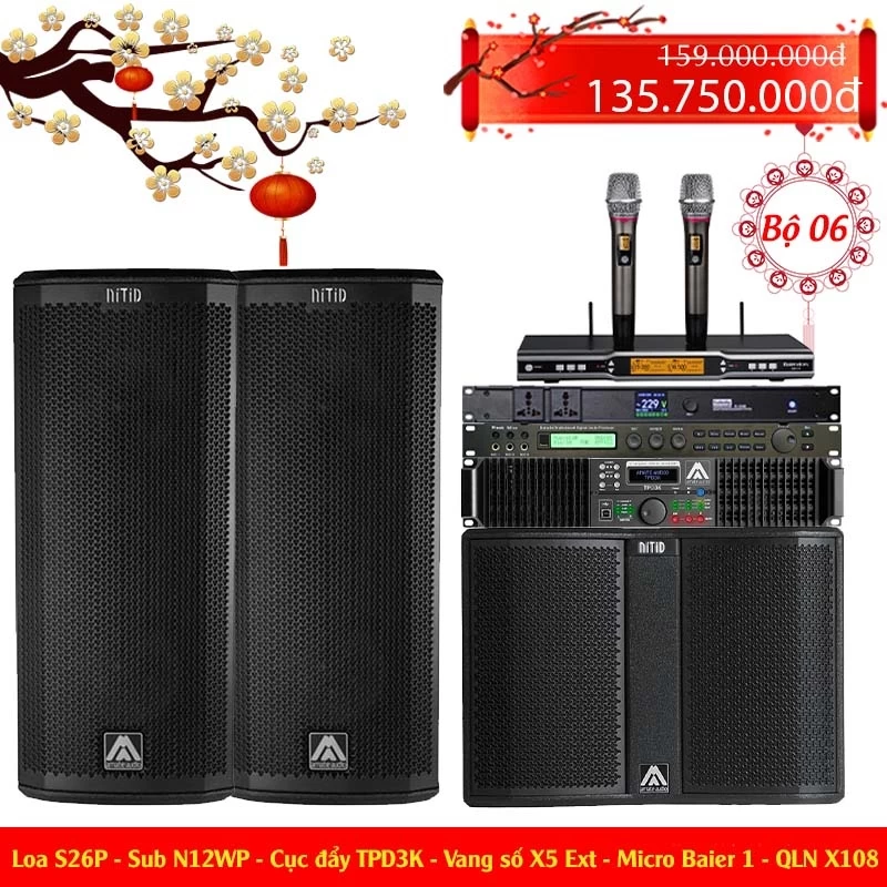 [Bộ 6] Dàn karaoke khuyến mãi tết Amate S26P 