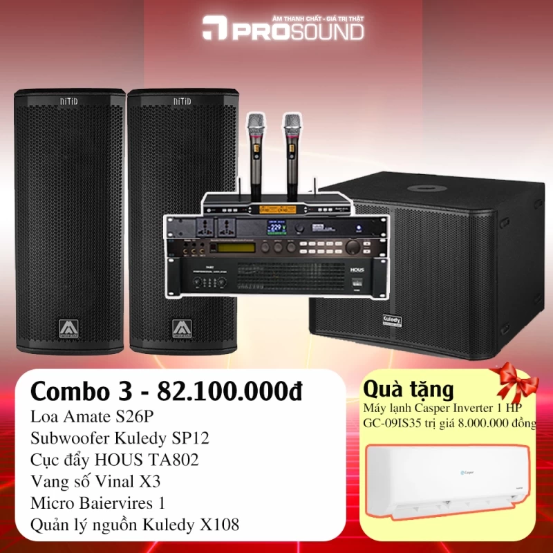 Dàn karaoke khuyến mãi 8-3 Amate S26P (Bộ 3)