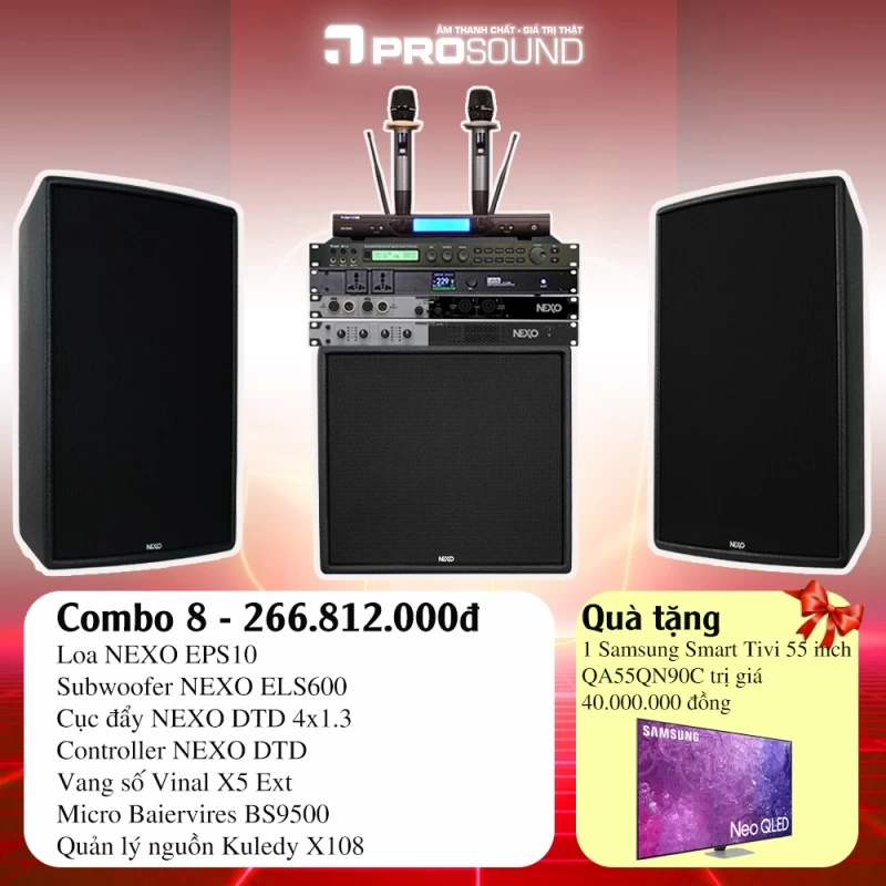 Dàn karaoke khuyến mãi 8-3 Nexo ePS10 (Bộ 8)  