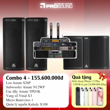 Dàn karaoke khuyến mãi 8-3 Amate S26P (Bộ 4) 