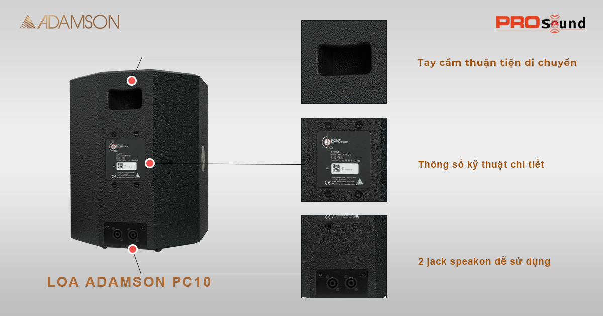 đằng sau loa adamson pc10