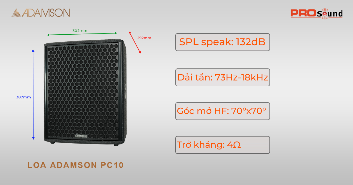 kích thước adamson pc10