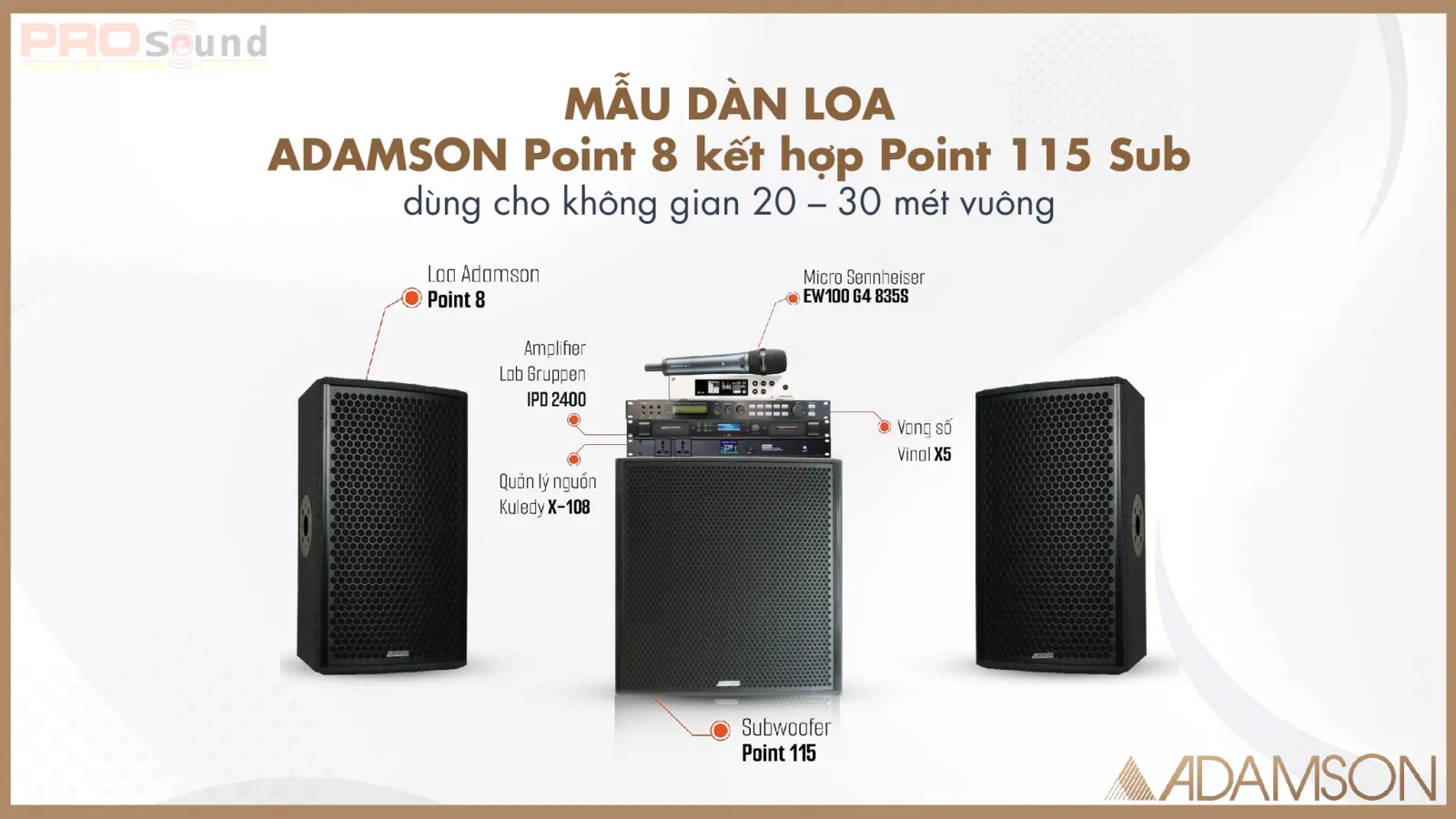 bộ dàn loa sub adamson point 115