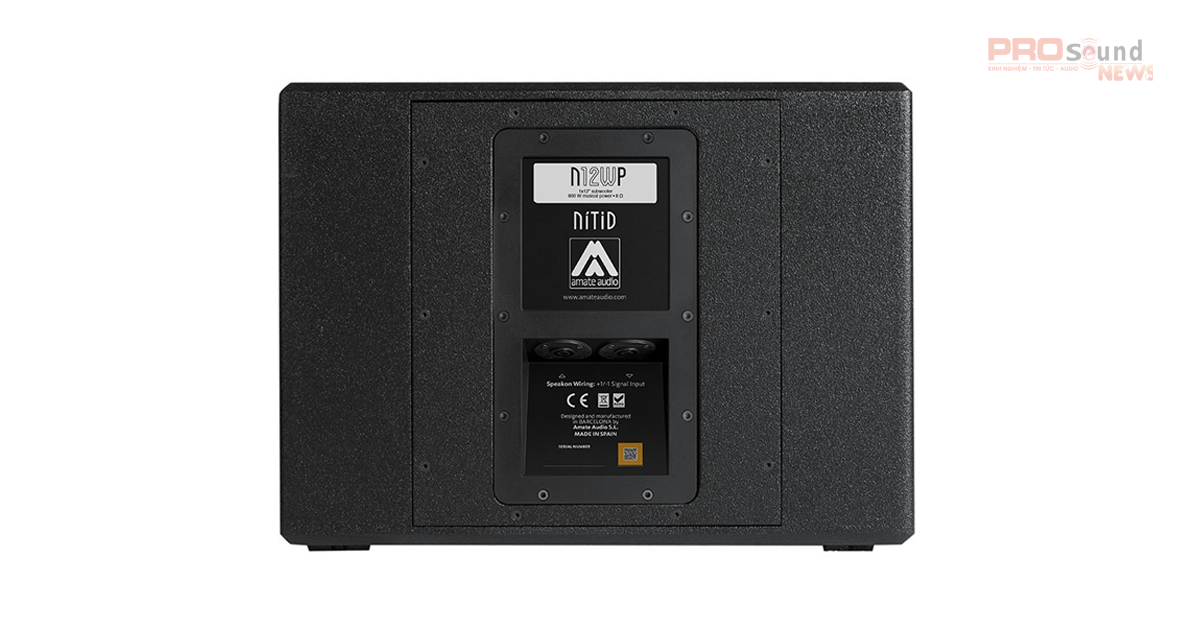cổng kết nối của loa Subwoofer Amate Nitid N12WP