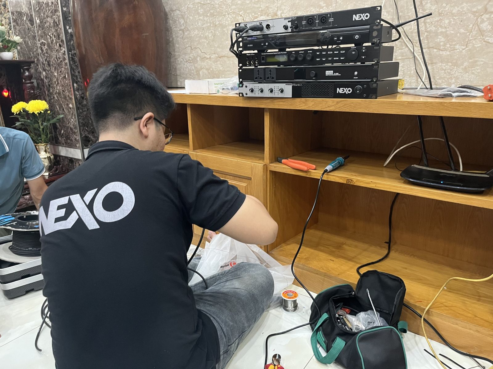 dàn karaoke gia đình cao cấp được lắp đặt