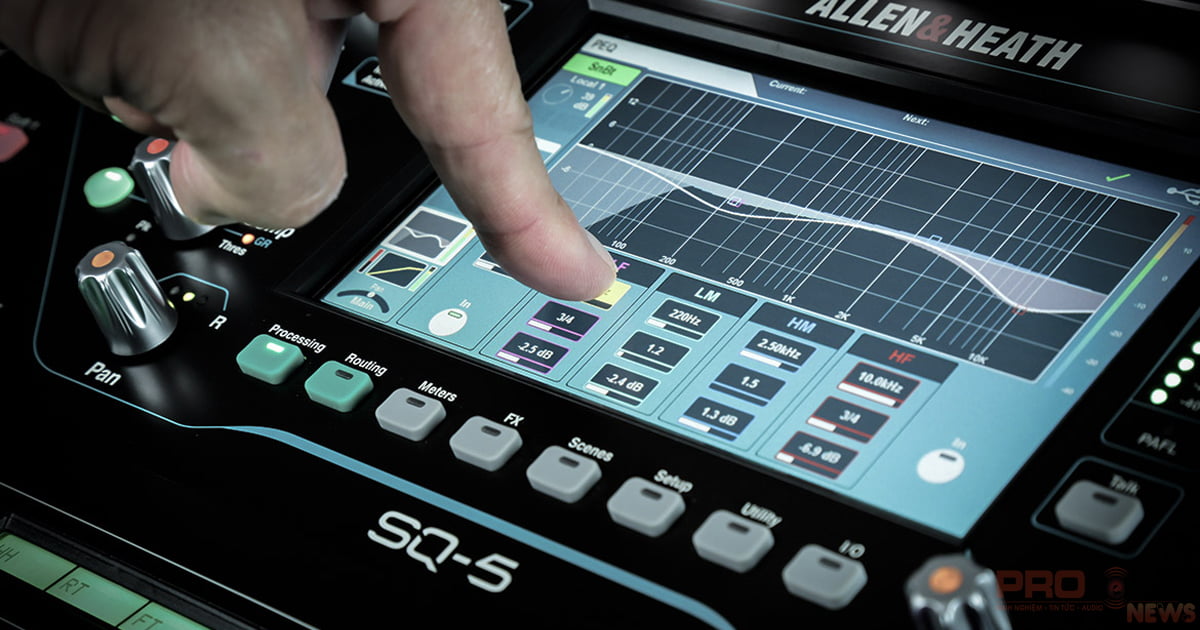 chỉnh âm thanh bằng Mixer Allen&Heath SQ-5
