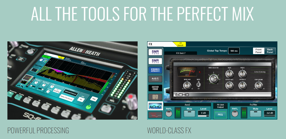 các công cụ của bàn mixer ALLEN & HEATH SQ7