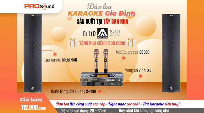 Dàn loa liền công suất cao cấp nhập khẩu từ Tây Ban Nha: Amate Nitid N46 112 TRIỆU ĐỒNG!