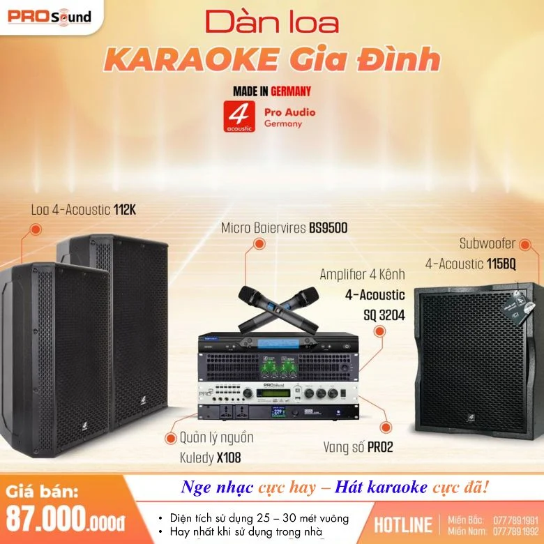 Dàn Karaoke gia đình 4-Acoustic 87 triệu