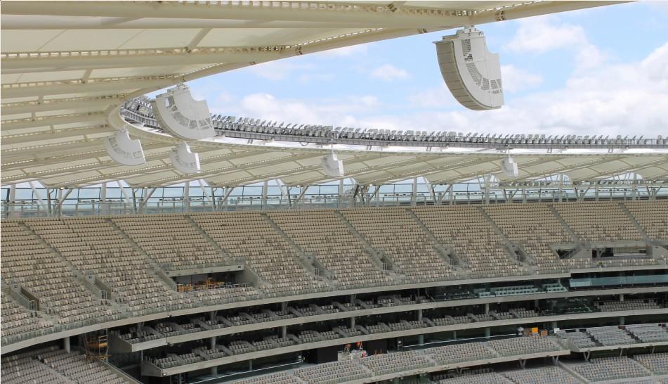 NEXO GEO S12, LS18, ID24 được lắp đặt tại Sân vận động Optus, Perth (Úc)