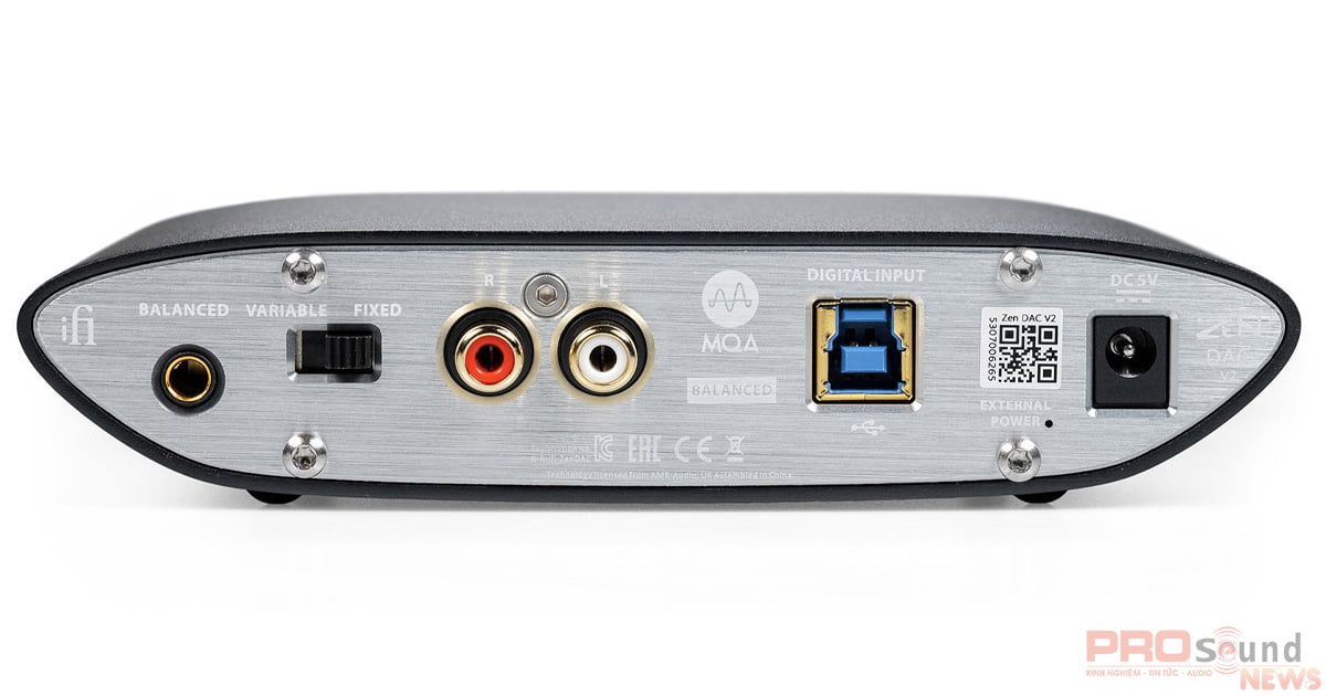 các cổng kết nối Zen DAC v2